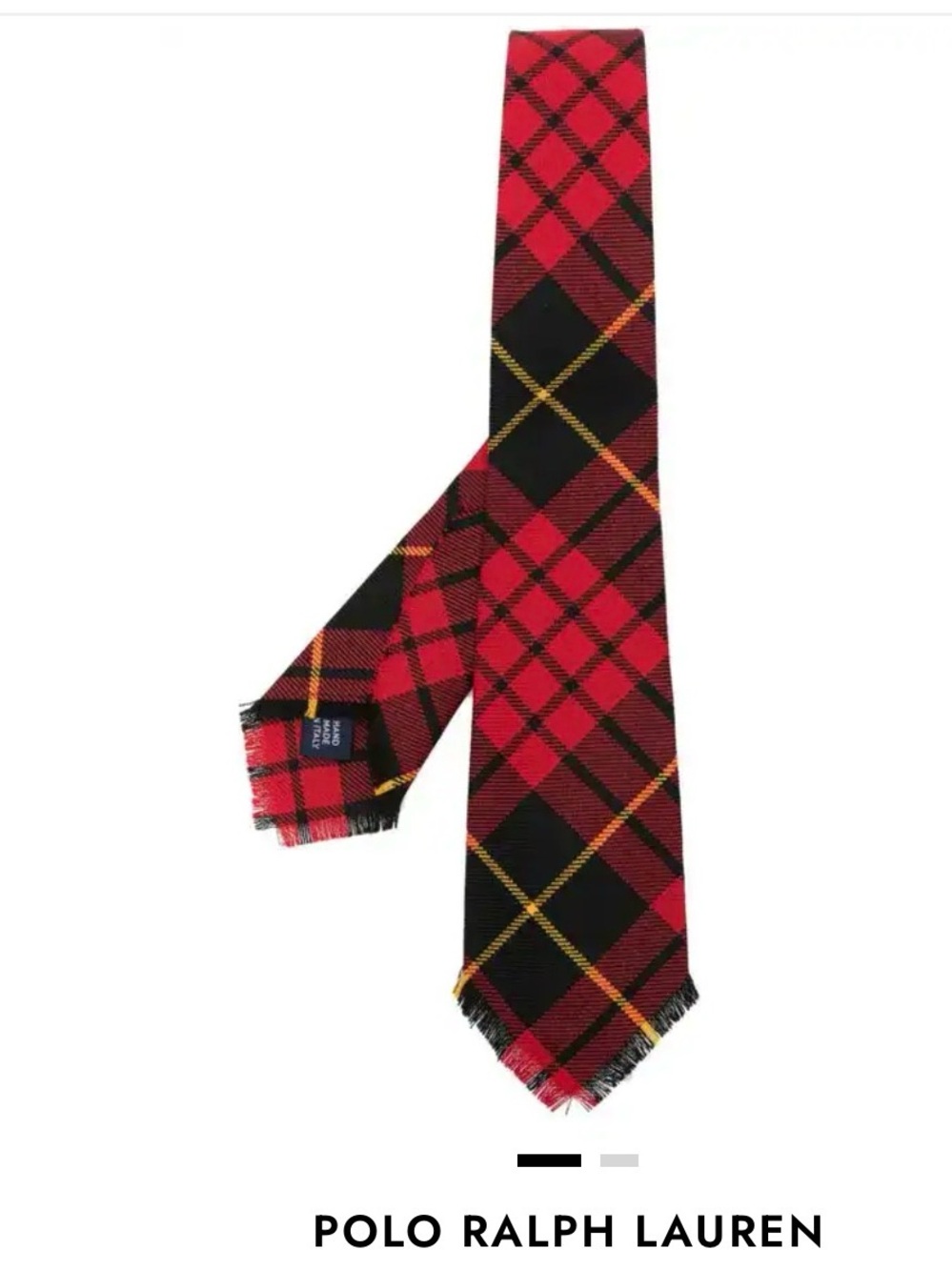 Polo by Ralph Lauren Red and Black Plaid Tie with Yellow Accents